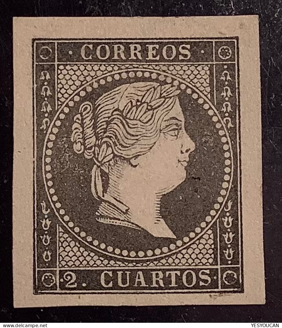Spain/España1859 2 Cuartos Rare Die Proof/prueba De Punzon (pruebas Espagne Epreuve Isabel II - Postfris – Scharnier