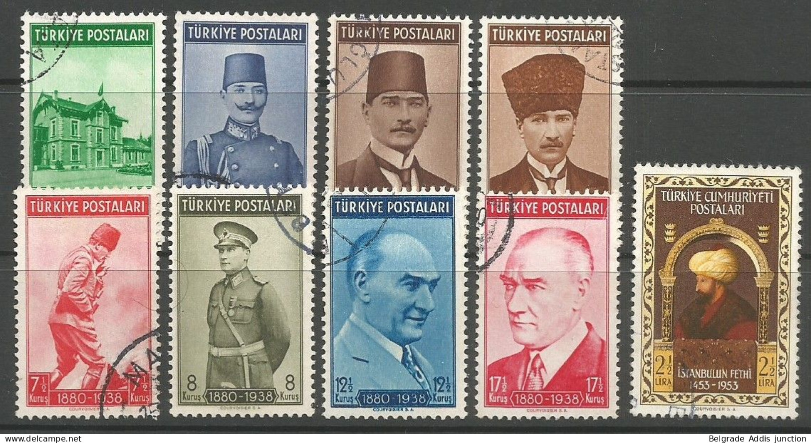 Türkei Turkey Turkiye Mi.1063/70 Complete Set + Mi.1359 Used 1939/53 - Oblitérés