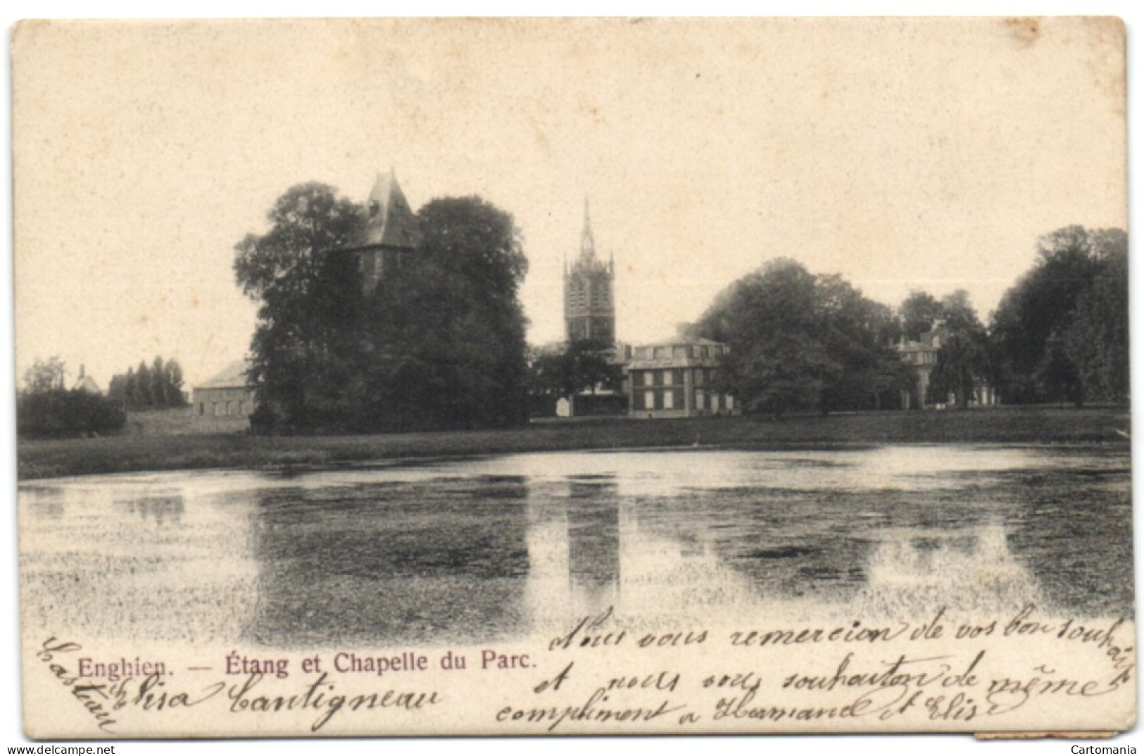 Enghien - Etang Et Chapelle Du Parc - Edingen