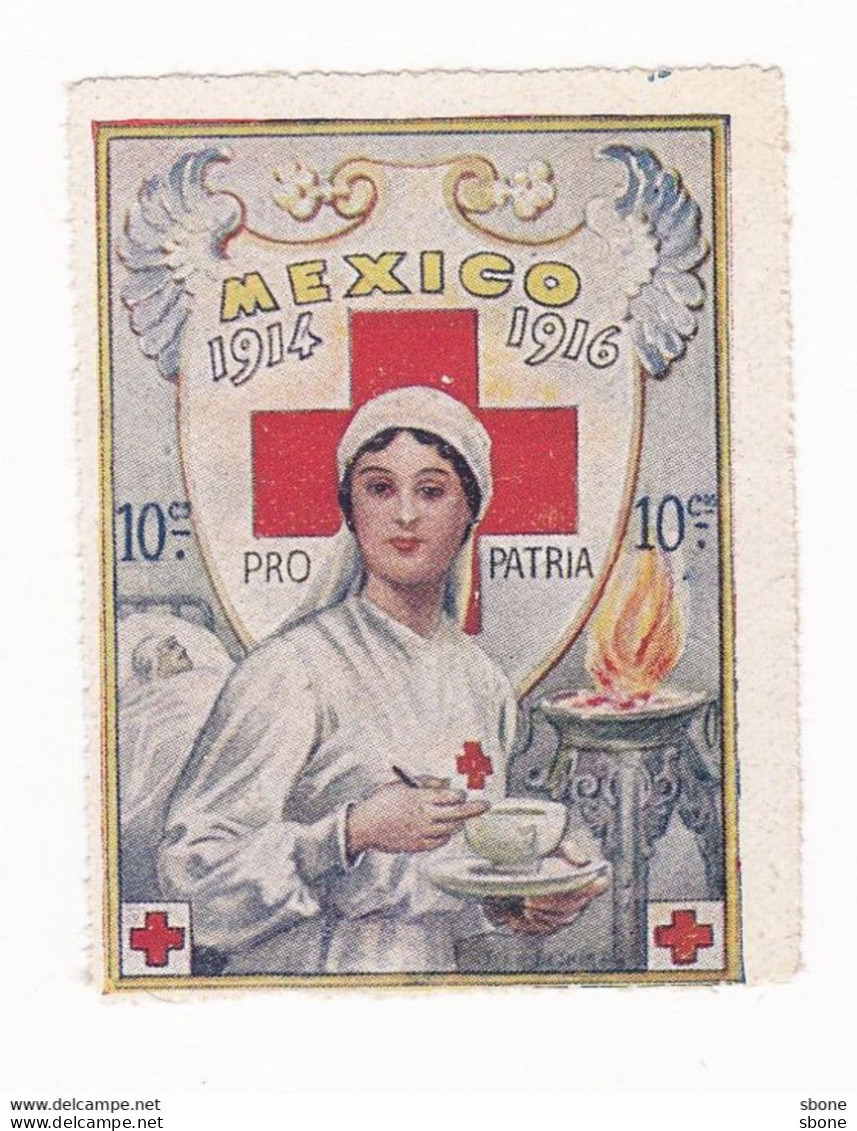 Vignette Militaire Delandre - Croix Rouge - Mexico - Red Cross