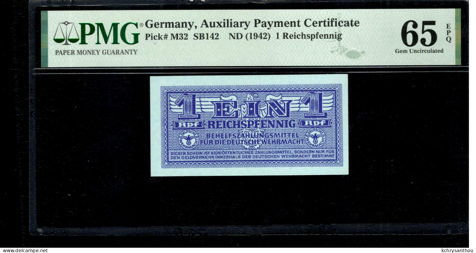 Germany - 1 Reichmark 1942 PMG 65 EPQ M32 - Sonstige & Ohne Zuordnung