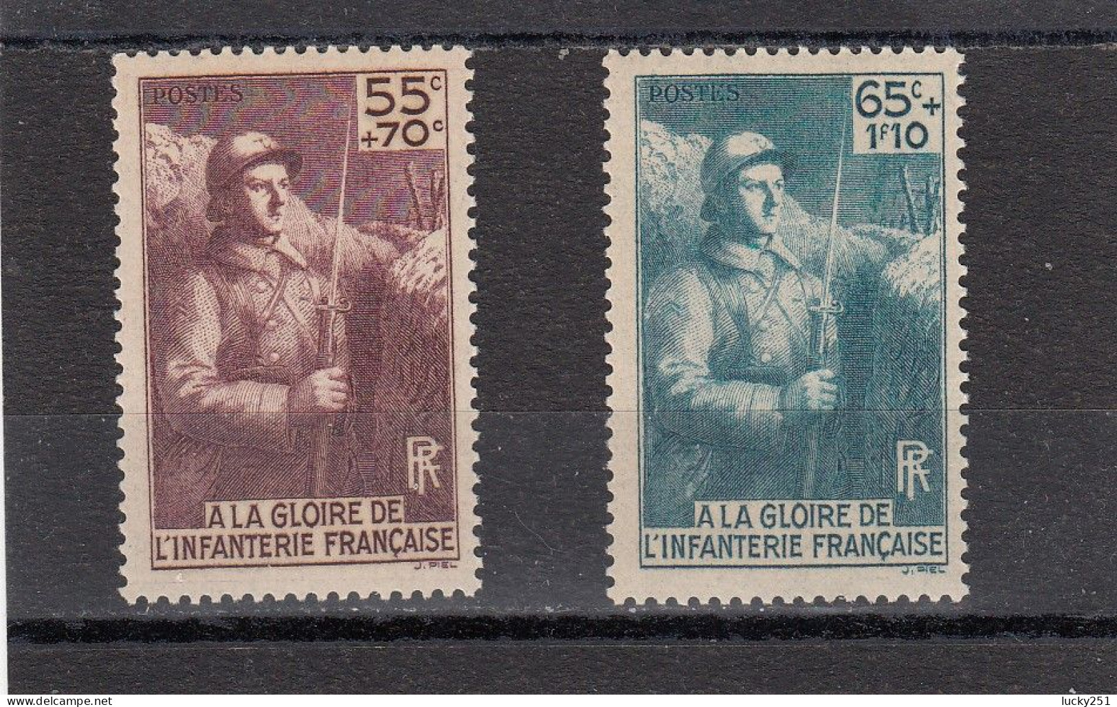 France - Année 1938 - Neuf** - N°YT 386/87** -  A La Gloire De L'infanterie - Neufs