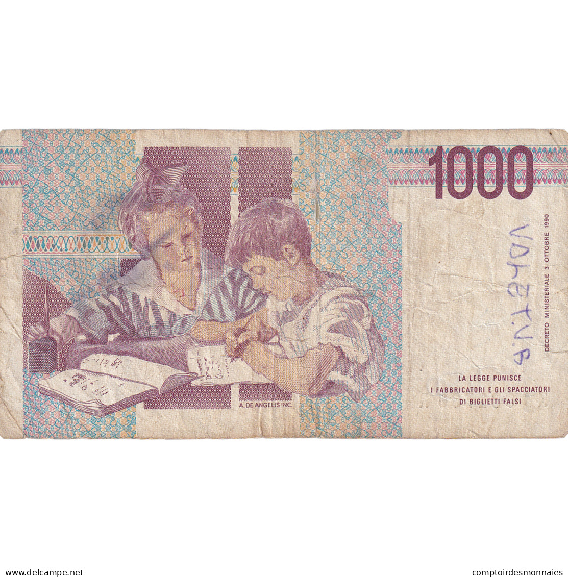 Billet, Italie, 1000 Lire, D.1990, Satirique, KM:114a, TB - 1000 Liras