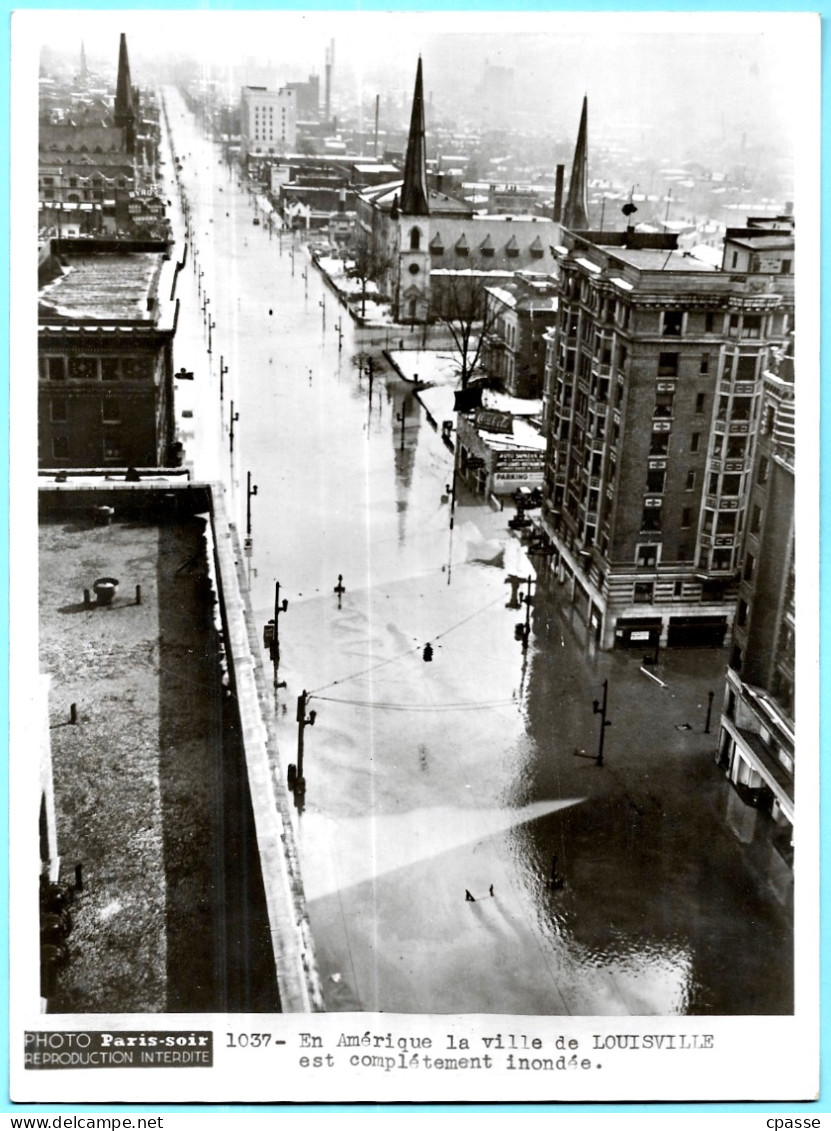 PHOTO Photographie De Presse "Paris Soir" Météo Inondations USA - LOUISVILLE Complètement Inondée - Amérique