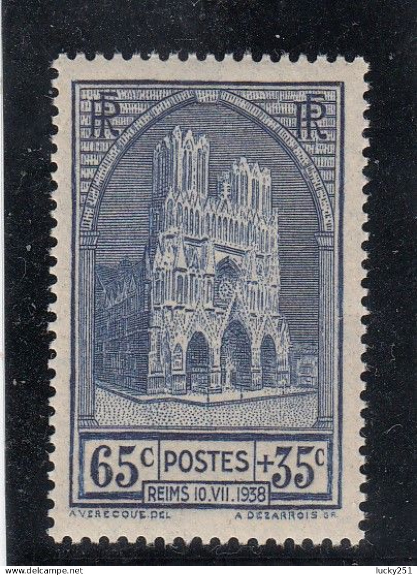 France - Année 1938 - Neuf** - N°YT 399** - Cathédrale De Reims - Unused Stamps