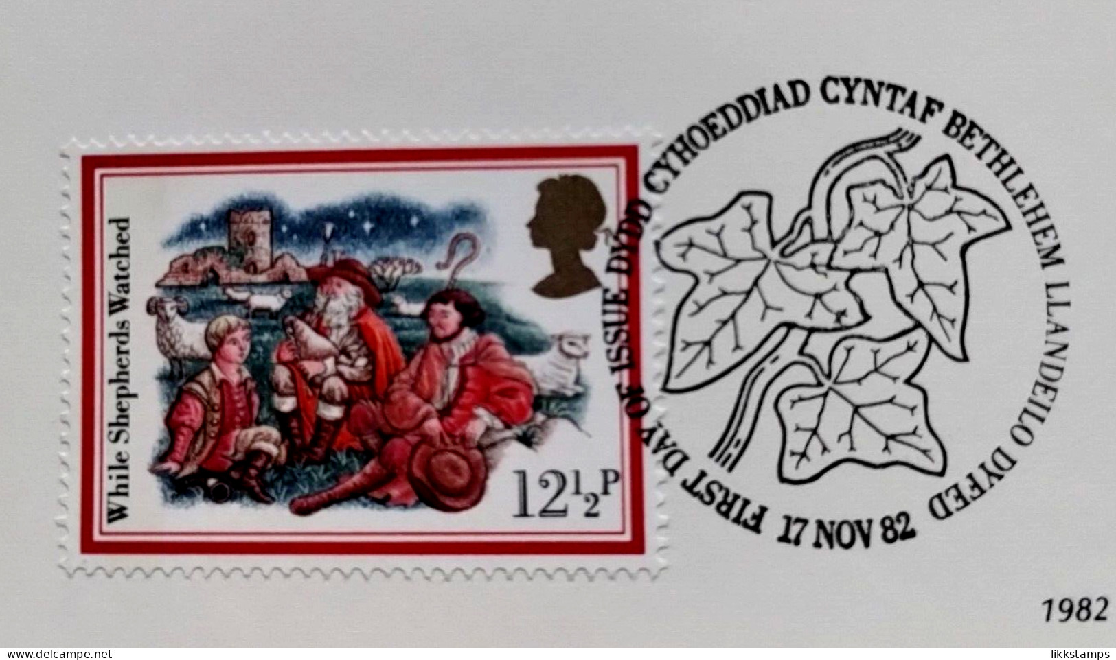 1982 'CHRISTMAS CAROLS' BENHAM SILK POSTCARDS WITH FIRST DAY OF ISSUE POSTMARKS. ( 00851 ) - Carte Massime