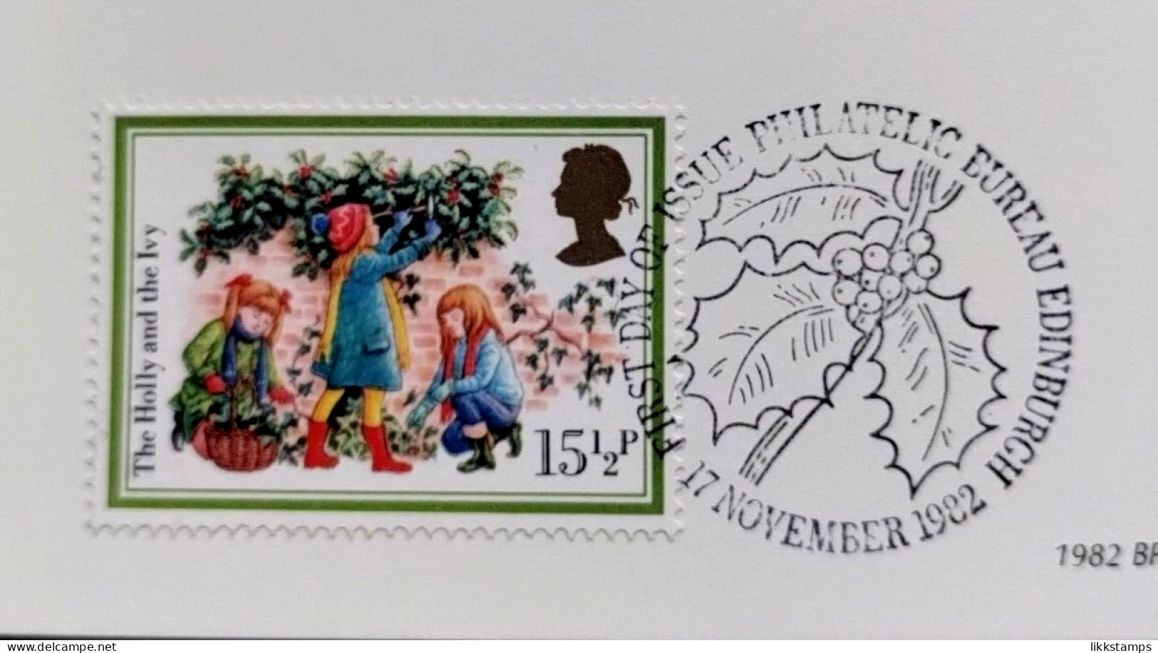 1982 'CHRISTMAS CAROLS' BENHAM SILK POSTCARDS WITH FIRST DAY OF ISSUE POSTMARKS. ( 00851 ) - Maximum Cards