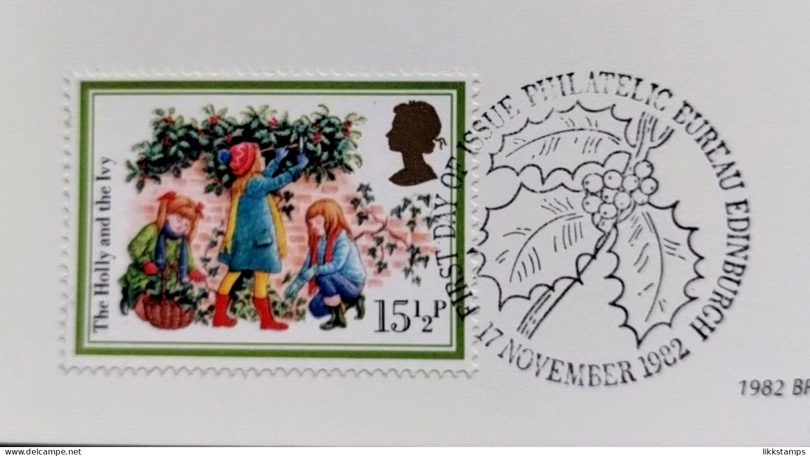 1982 'CHRISTMAS CAROLS' BENHAM SILK POSTCARDS WITH FIRST DAY OF ISSUE POSTMARKS. ( 00851 ) - Carte Massime