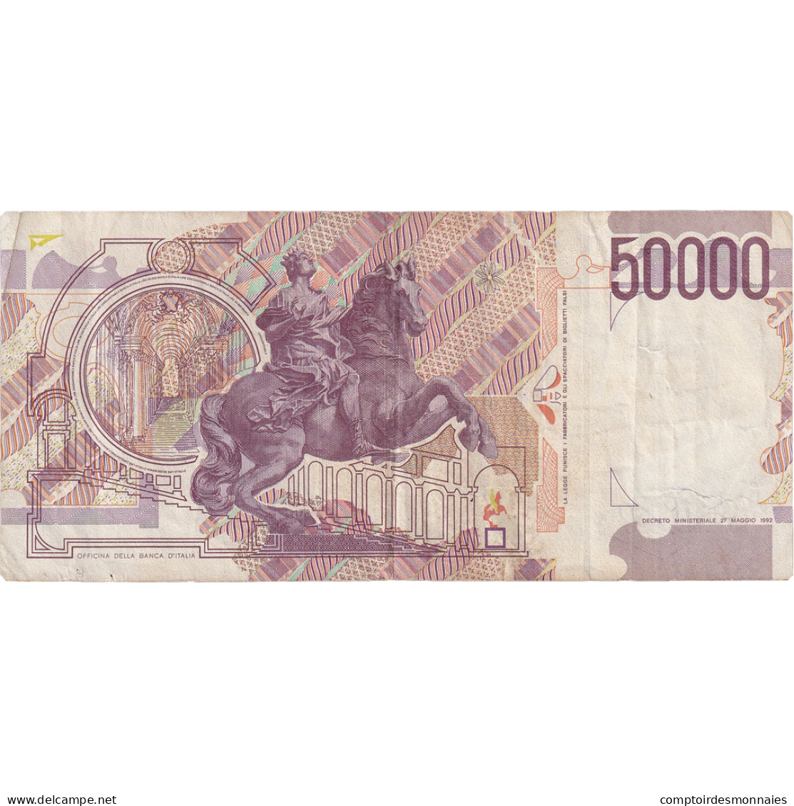 Billet, Italie, 50,000 Lire, 1992, KM:116c, TTB - 50.000 Lire