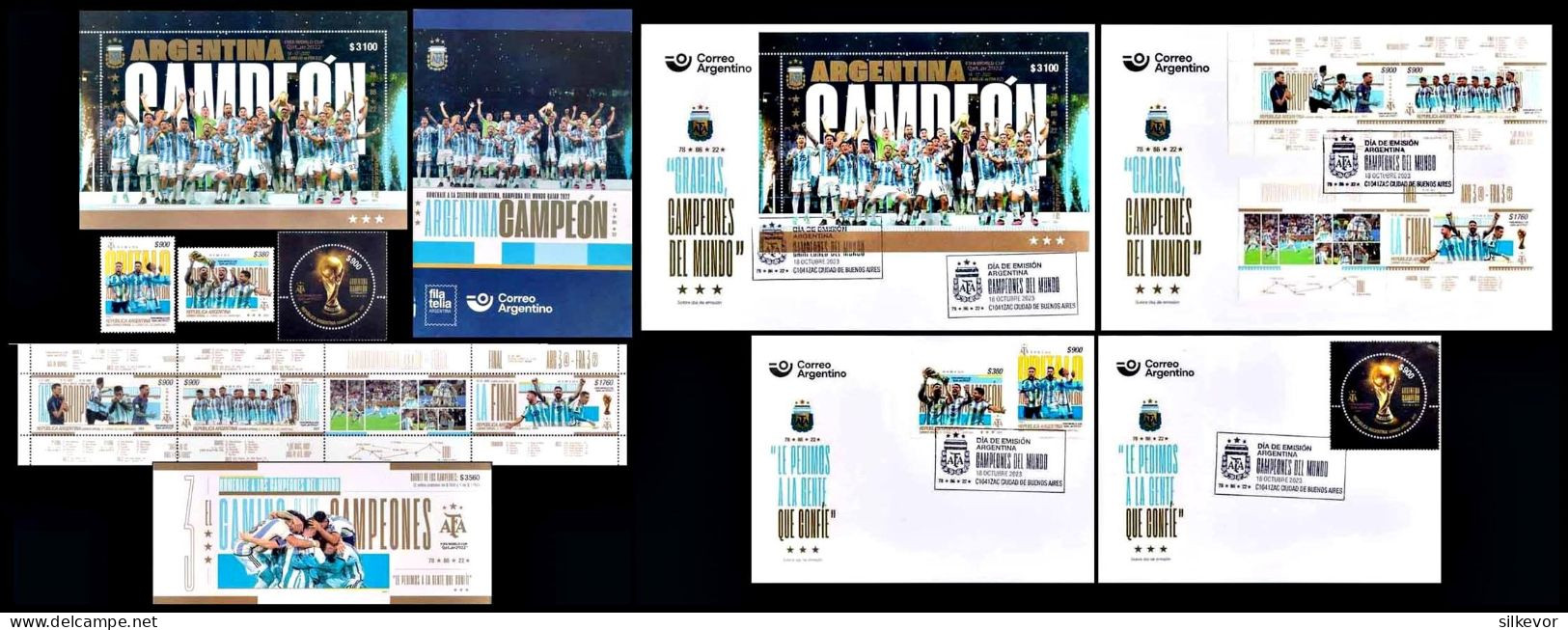 ARGENTINA/STAMPS, 2023 -SOCCER – WORLD CHAMPIONSHIP “QATAR 2022” – ARGENTINA WINNER –MNH+FDC- - 2022 – Qatar