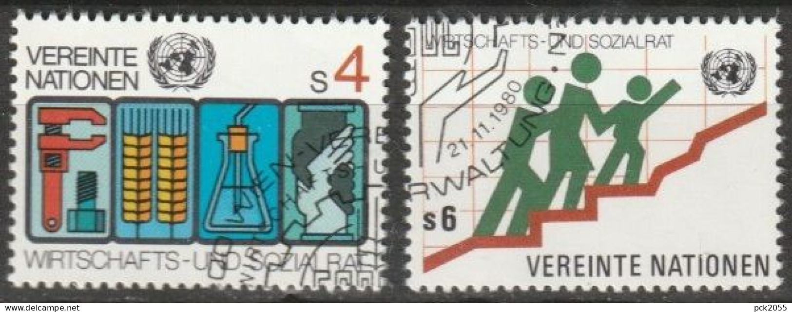 UNO Wien 1980 MiNr.14 - 15 O Gest. ECOSOC ( 1354 )  Günstige Versandkosten - Usados