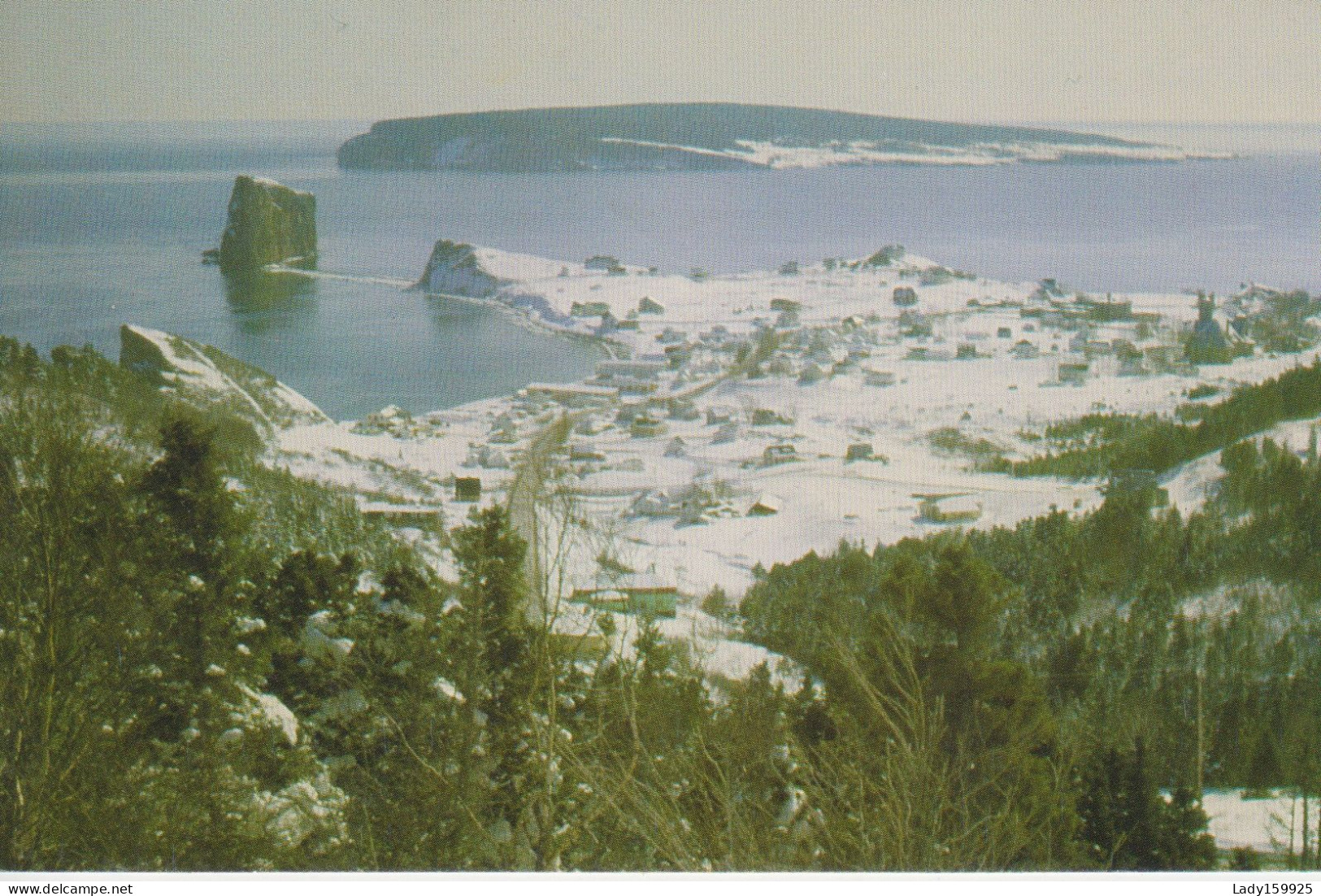Vue De Haut, Rocher  Percé Ile Bonnaventire, Cap Mont Joli, Village Route 132 Scène D'hiver  Percé Québec Canada 2 S - Percé