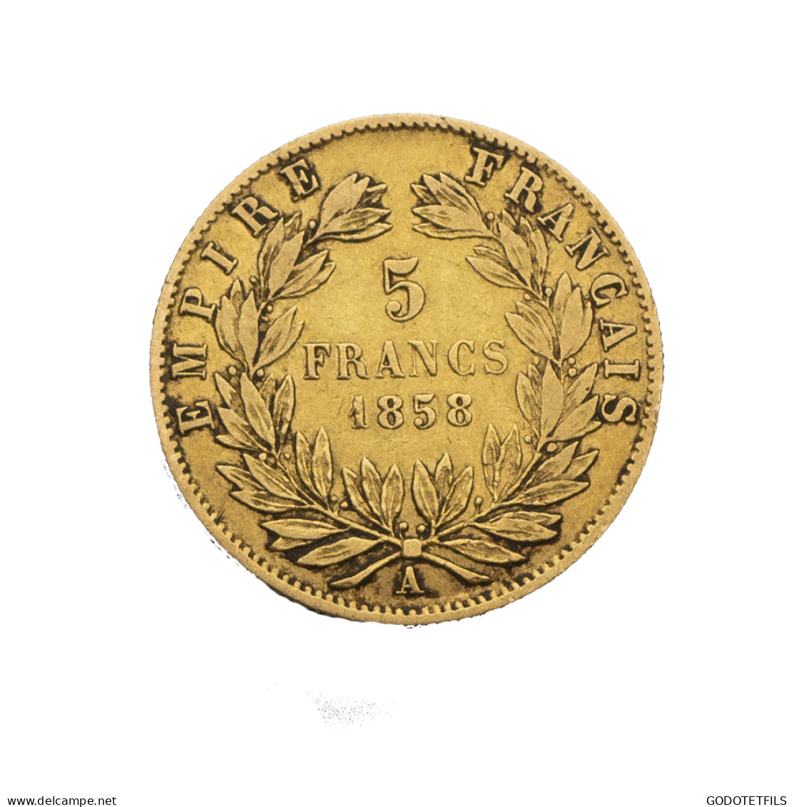 Second-Empire- 5 Francs Napoléon III Tête Nue 1858 Paris - 5 Francs (oro)