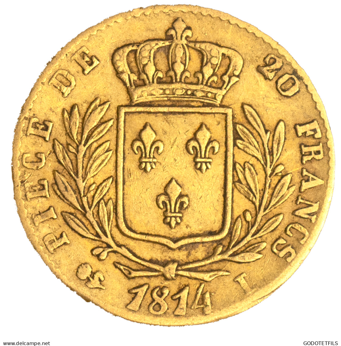 Louis XVIII-20 Francs 1814 Bayonne - 20 Francs (gold)