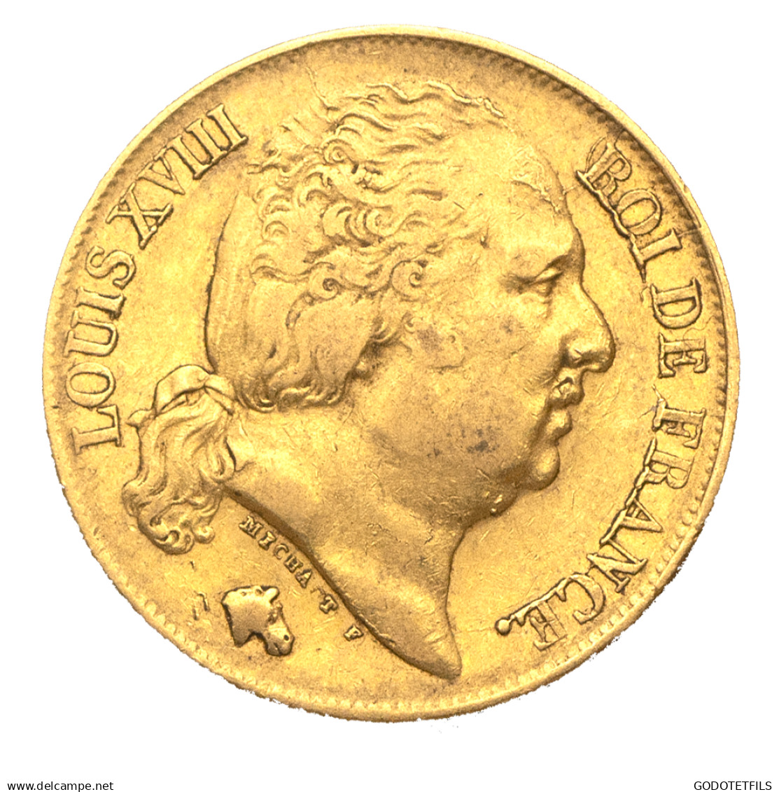 Louis XVIII-20 Francs 1818 Lille - 20 Francs (goud)