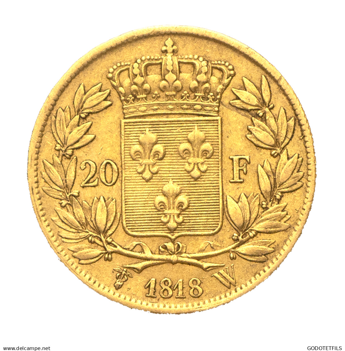 Louis XVIII-20 Francs 1818 Lille - 20 Francs (gold)