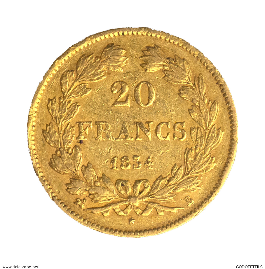 Louis-Philippe-20 Francs 1834 Rouen - 20 Francs (gold)