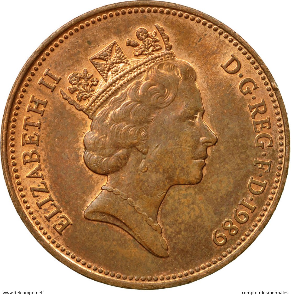 Monnaie, Grande-Bretagne, Elizabeth II, 2 Pence, 1989, TTB, Bronze, KM:936 - 2 Pence & 2 New Pence