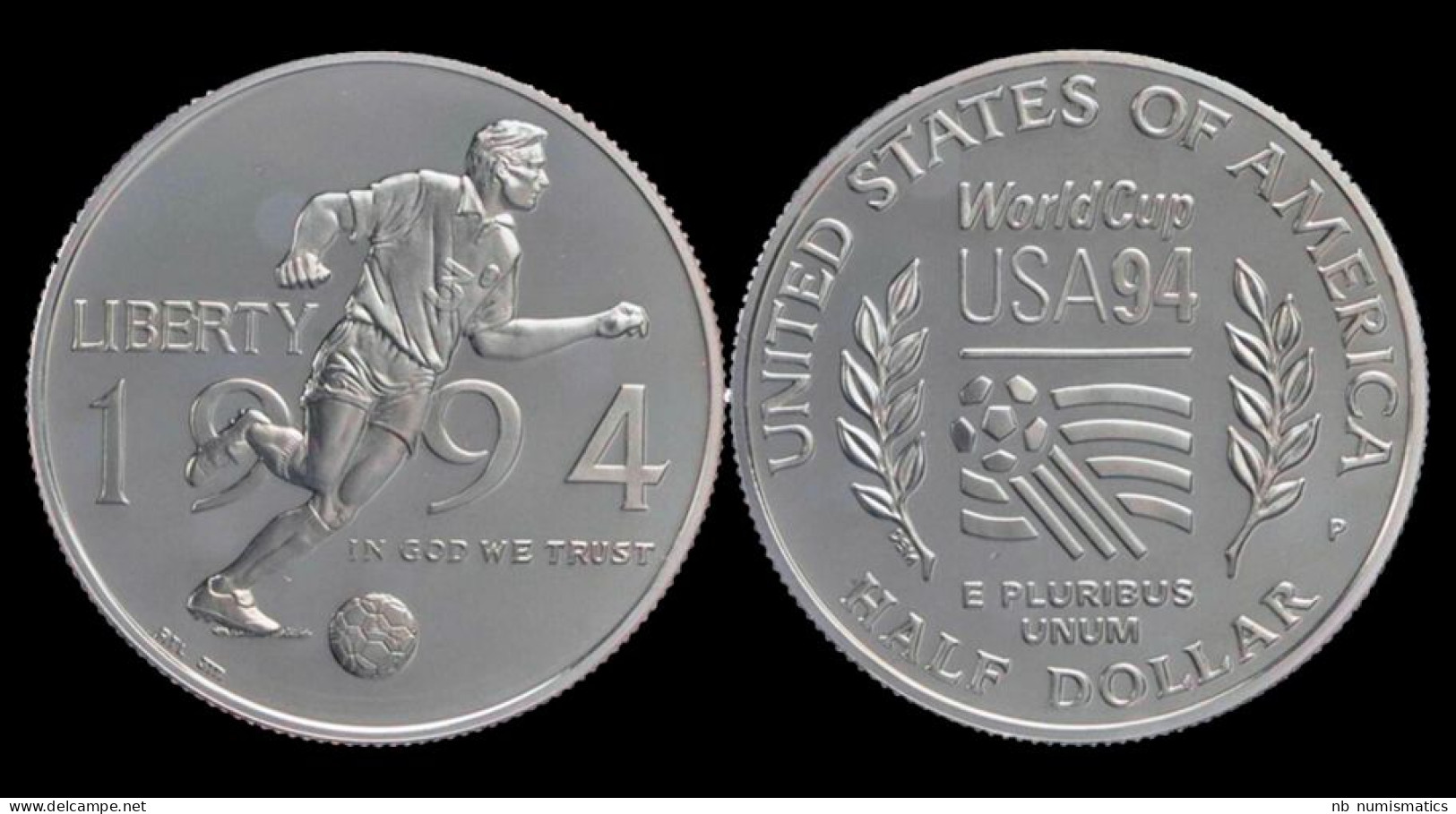USA 1/2 Dollar 1994- Worldcup USA 1994- Football Proof In Capsule - Ohne Zuordnung