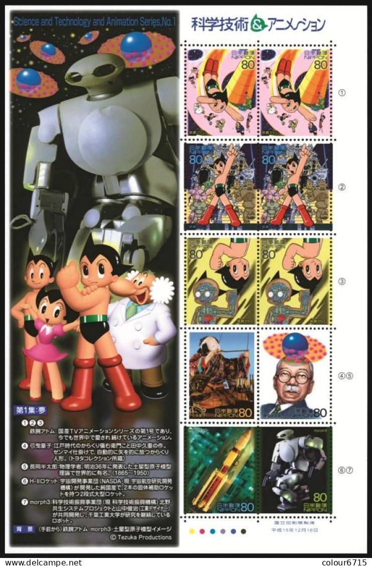 Japan 2003/2004/2005 Science And Technology And Animation Stamps Complete Series In 14 Different Sheetlets MNH  RARE!!! - Neufs