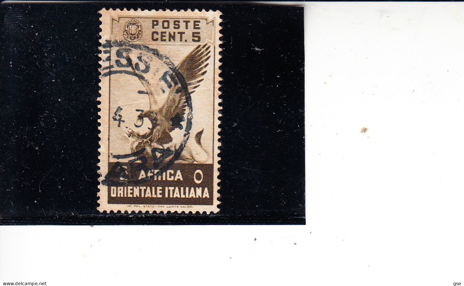 AFRICA  ORIENTALE ITALIANA  1938 - Sassone  2° - Uccello - Aquila - Italian Eastern Africa