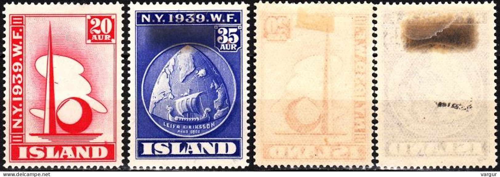 ICELAND / ISLAND 1939 World Expo, New York. Short, MH - Altri & Non Classificati