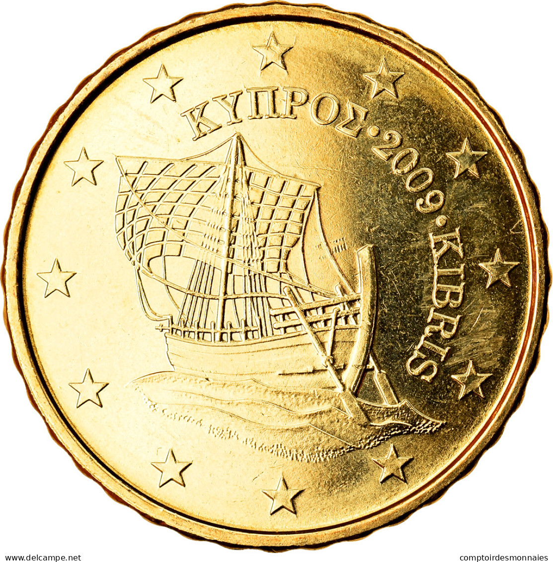 Chypre, 10 Euro Cent, 2009, SPL, Laiton, KM:81 - Zypern