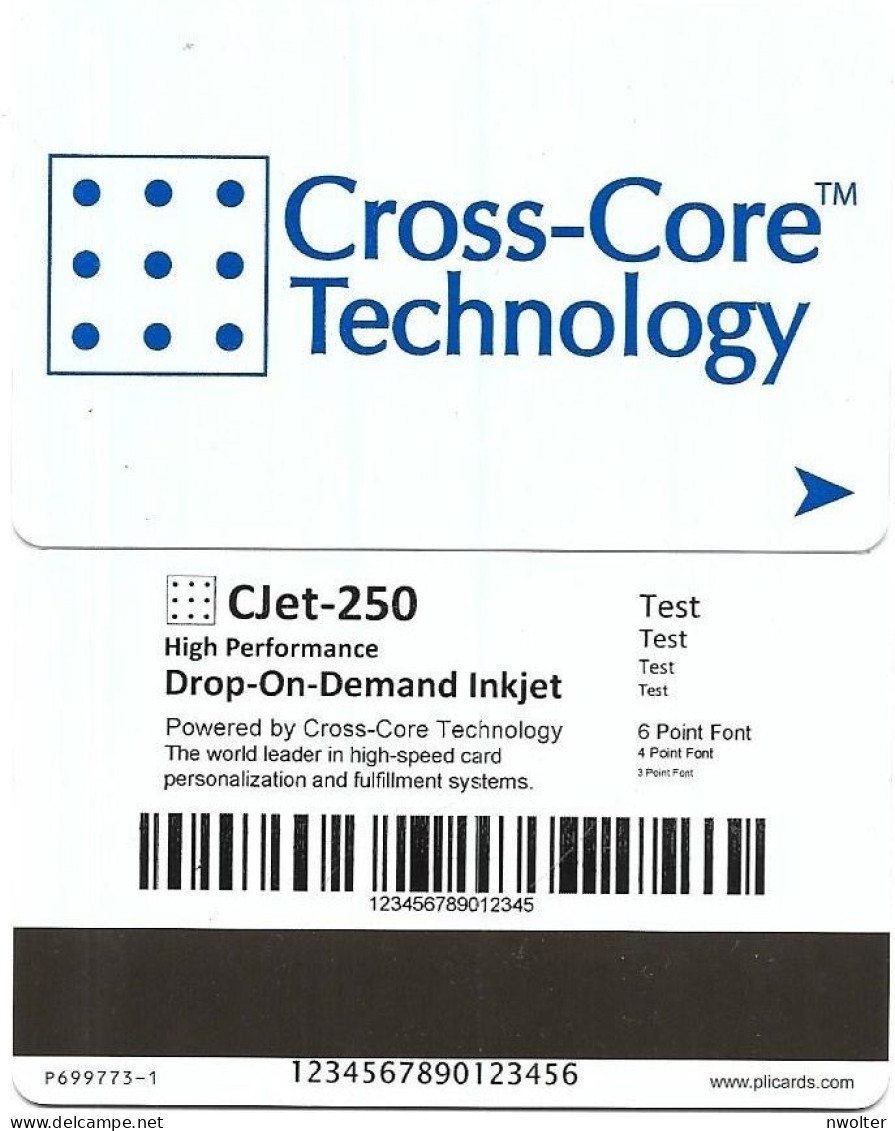 @ + Carte Test Magnetique : Cross-Core Technology - Plicards - Type Clé Hotel - Hotel Key Cards