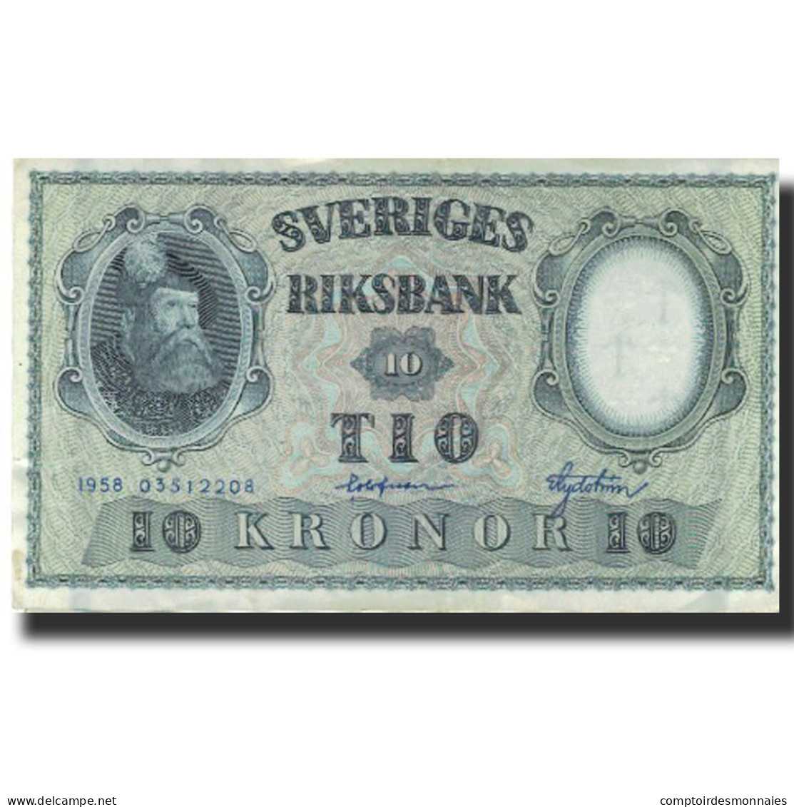 Billet, Suède, 10 Kronor, 1958, 1958, KM:43f, TTB - Suède