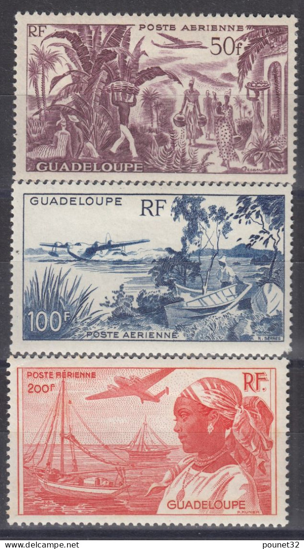 GUADELOUPE POSTE AERIENNE N° 13/15 NEUFS * GOMME AVEC CHARNIERE - A VOIR - Airmail