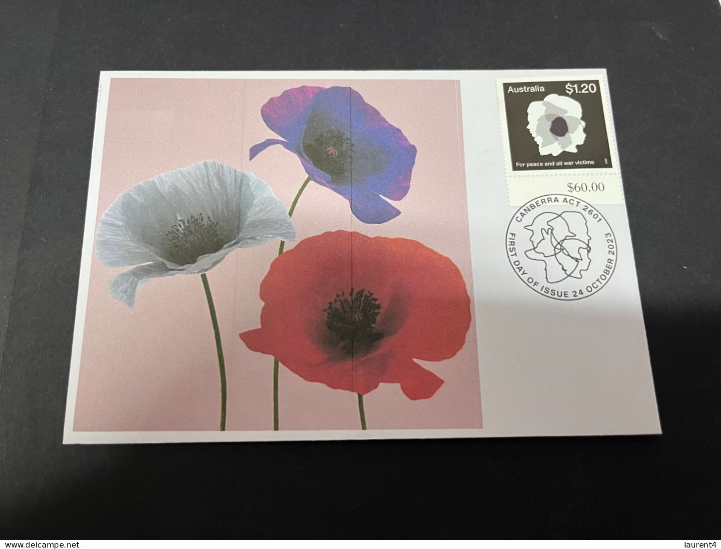 24-10-2023 (5 U 11) Stamps Released Today 24-10-2023 - Poppies Of Remembrance (white Poppy) - Lettres & Documents