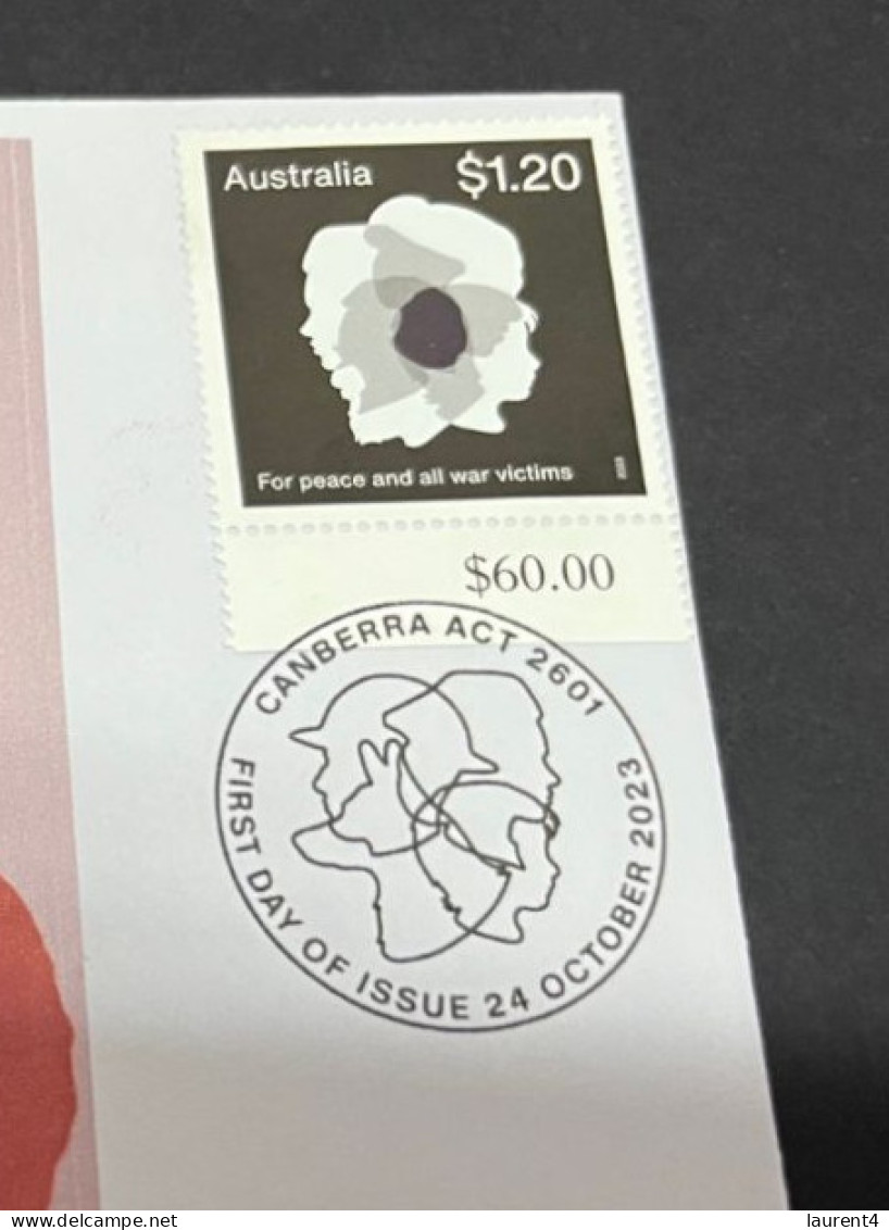 24-10-2023 (5 U 11) Stamps Released Today 24-10-2023 - Poppies Of Remembrance (white Poppy) - Covers & Documents