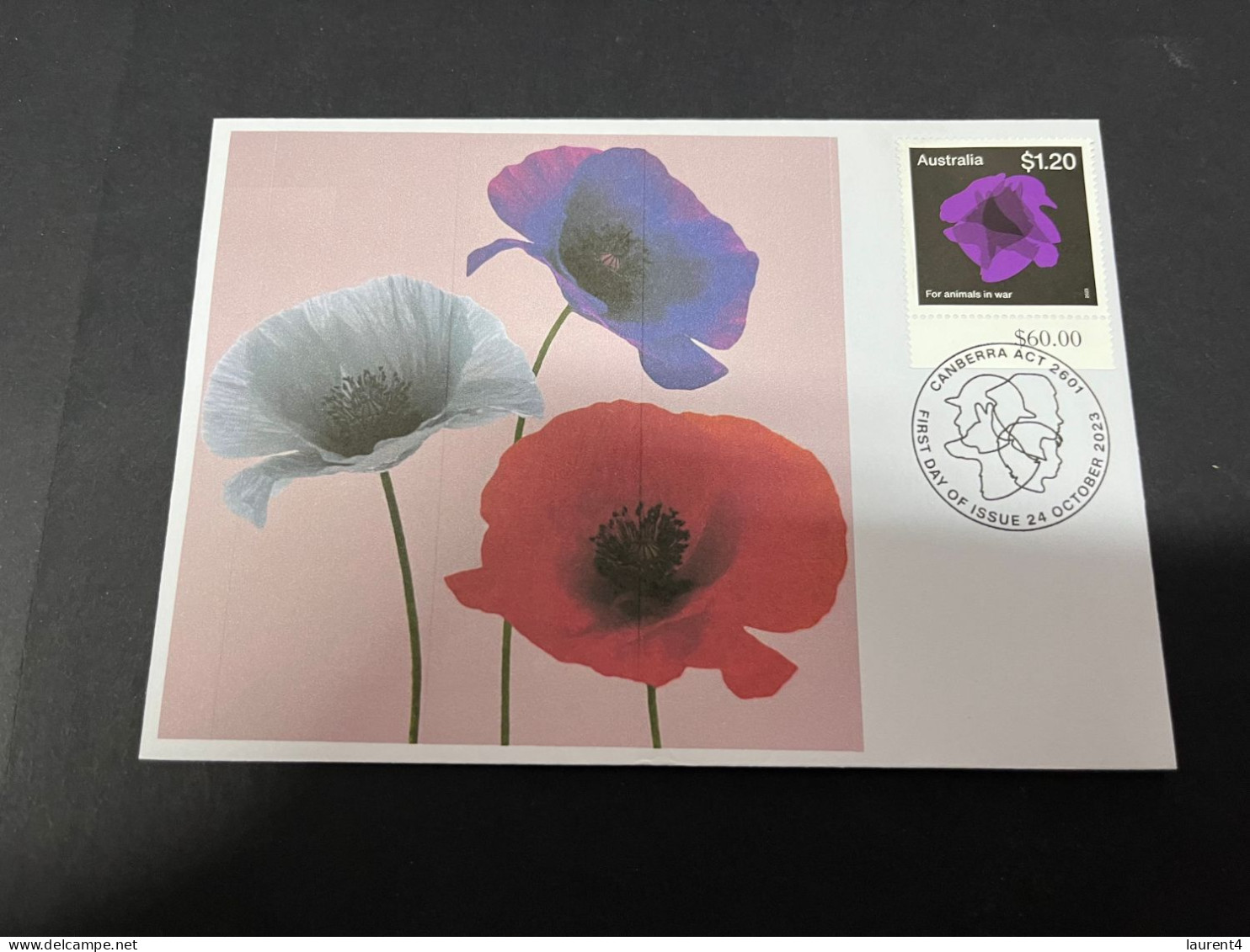 24-10-2023 (5 U 11) Stamps Released Today 24-10-2023 - Poppies Of Remembrance (purple Poppy) - Cartas & Documentos