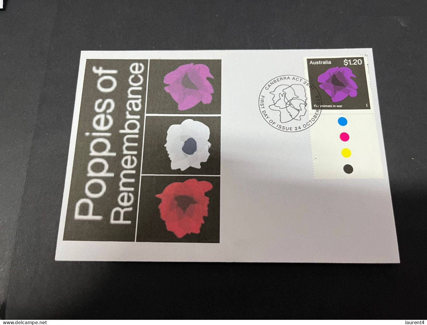 24-10-2023 (5 U 11) Stamps Released Today 24-10-2023 - Poppies Of Remembrance (purple Poppy) - Brieven En Documenten