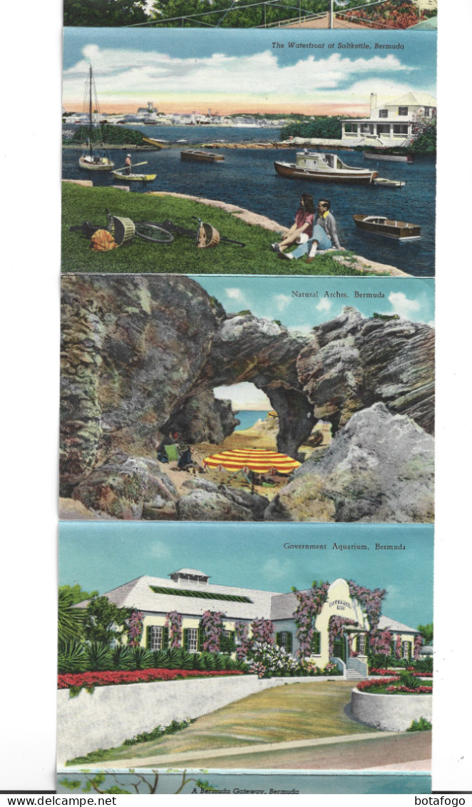 CARNET 18 PHOTOS BERMUDA  ISLANDS PHOTOS, recto et verso (voir timbre) en 1953!