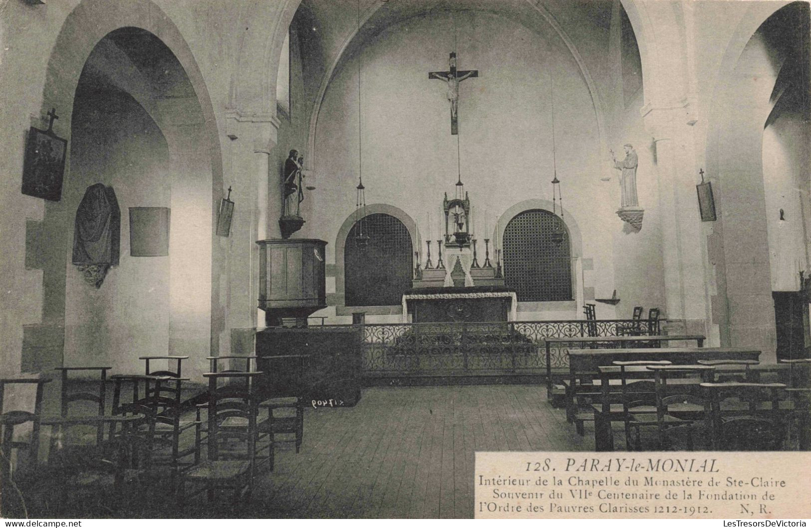 FRANCE - Paray Le Monial - Intérieur De La Chapelle Du Monastère De Ste Claire - Carte Postale Ancienne - Paray Le Monial