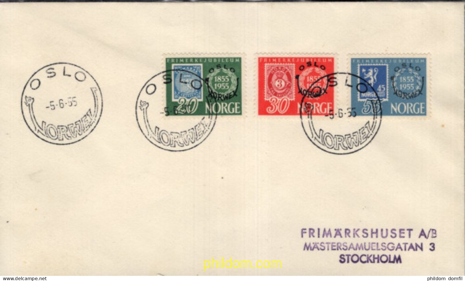 714764 MNH NORUEGA 1955 CENTENARIO DEL SELLO - Unused Stamps