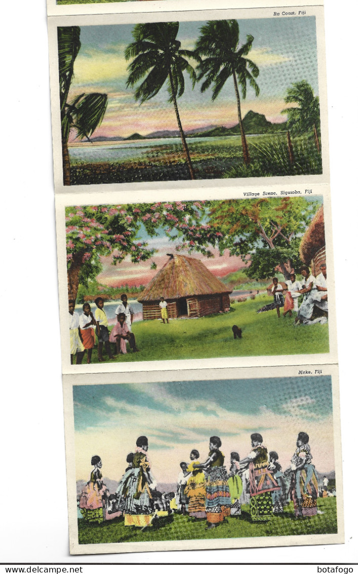 CARNET 18 PHOTOS (recto verso) LOLOMA FIJI ISLANDS  (voir timbre )