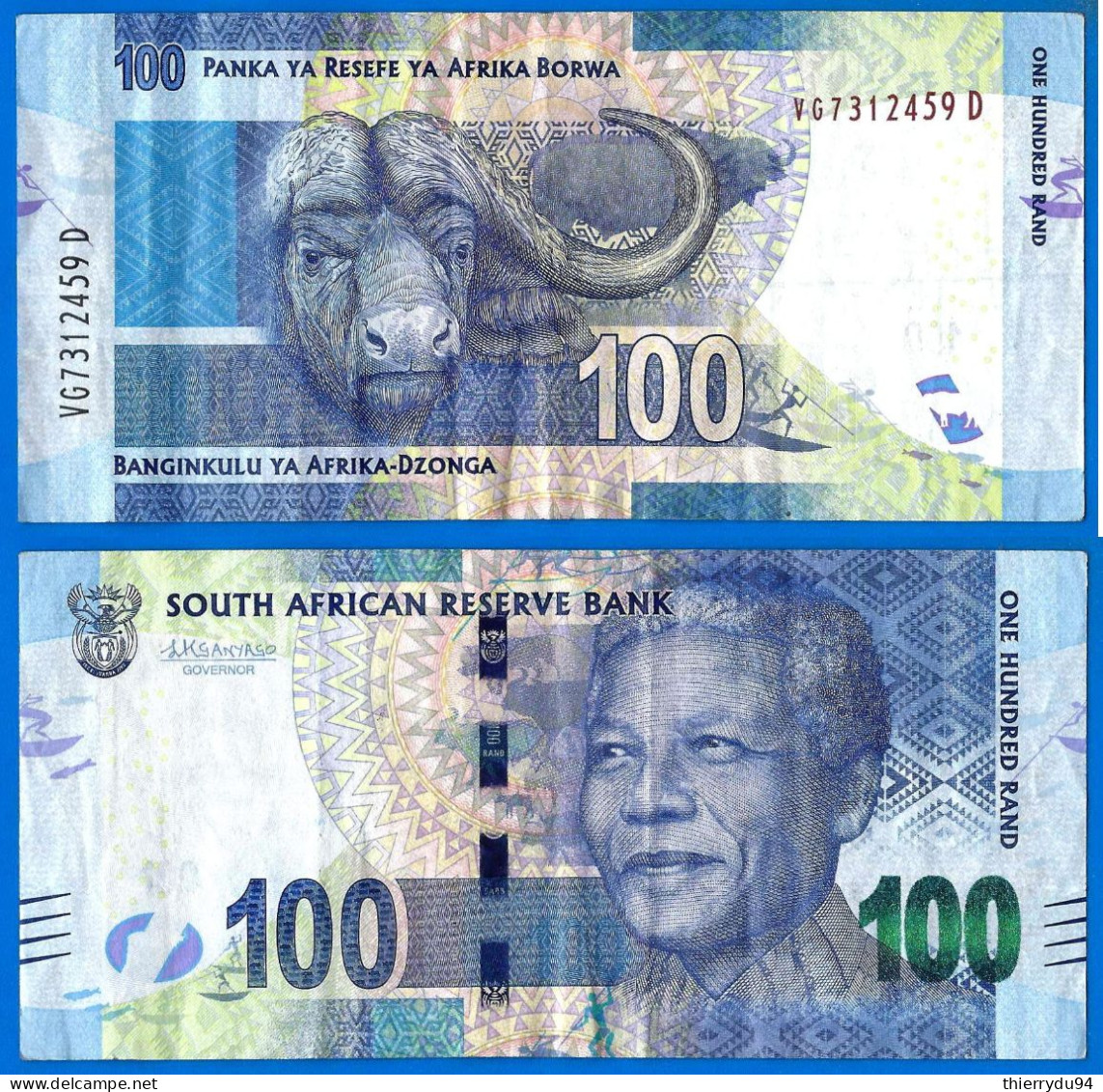 Afrique Du Sud 100 Rand 2015 Nelson Mandela Animal South Africa Que Prix + Port Billets Rands Paypal Bitcoin Crypto OK - Suráfrica