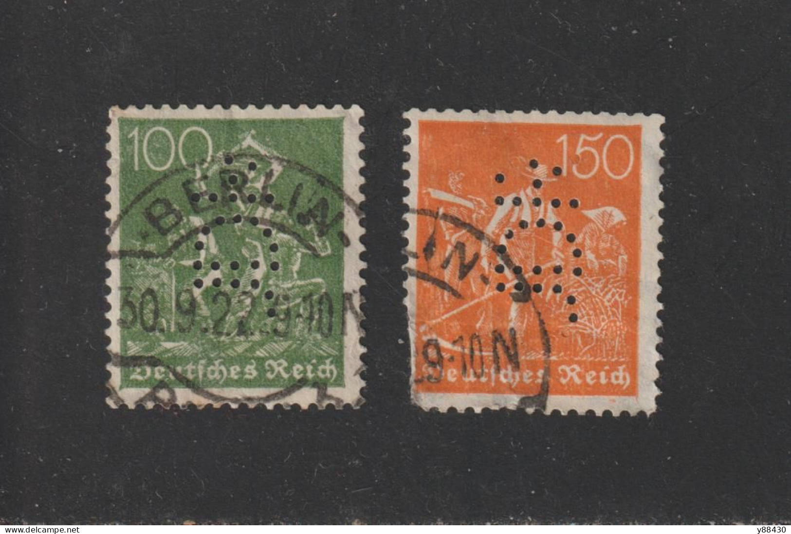 ALLEMAGNE - PERFORÉ . JDK -  N° 147 & 149 De 1921 /1922 - 2 Timbres Oblitérés Perforé - Le 149 Abimé - 3 Scannes - Sonstige & Ohne Zuordnung