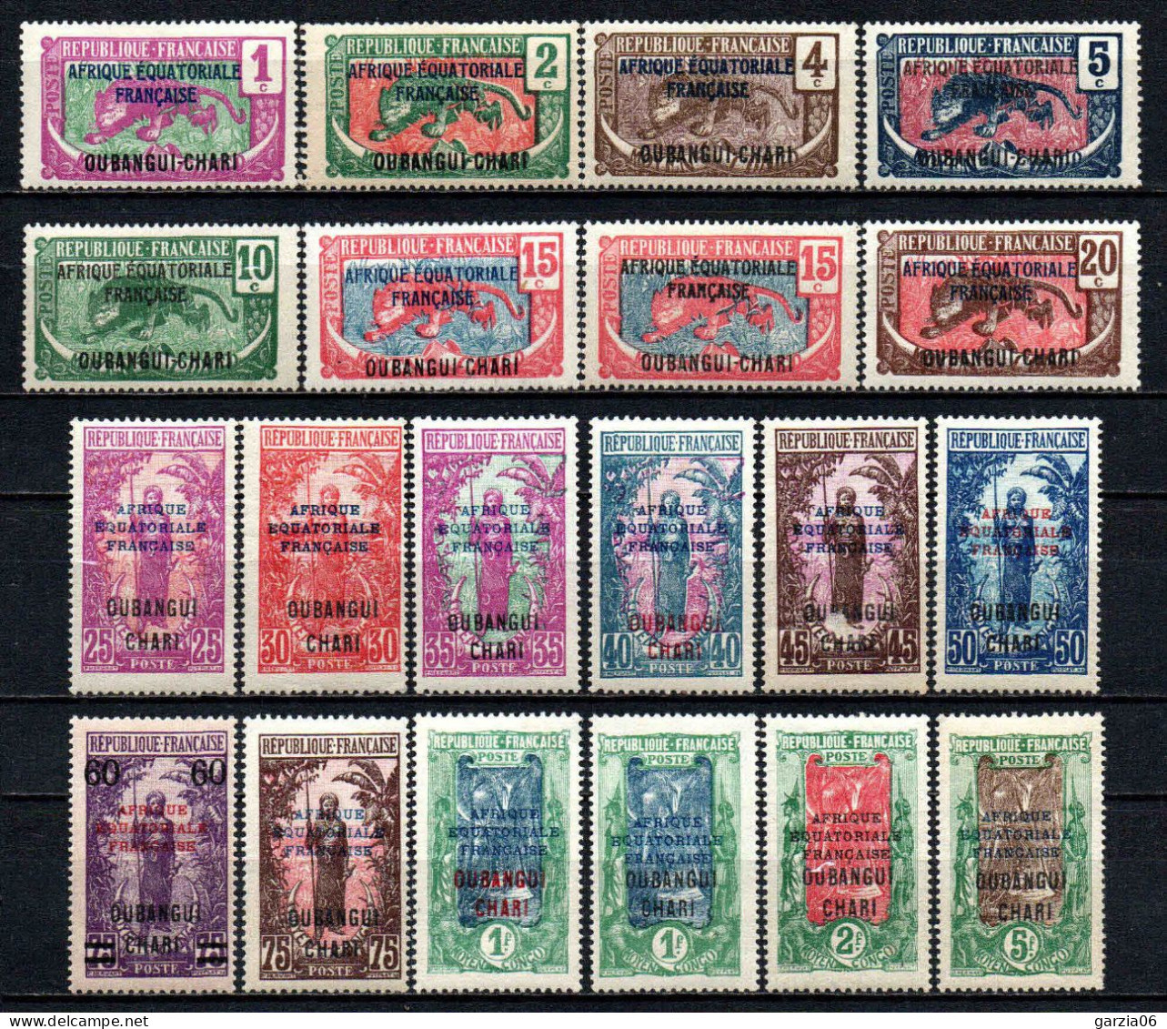 Oubangui Chari - 1924 - Tb Antérieurs  Surch   - N° 43 à 62  - Neuf *  - MLH - Unused Stamps