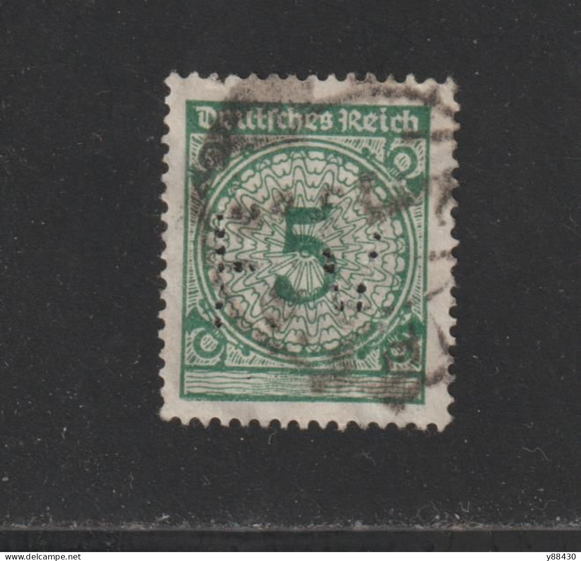 ALLEMAGNE - PERFORÉ . F.V. -  N° 332 De 1923 - 1 Timbre Oblitéré Perforé - 5p..vert - 3 Scannes - Altri & Non Classificati