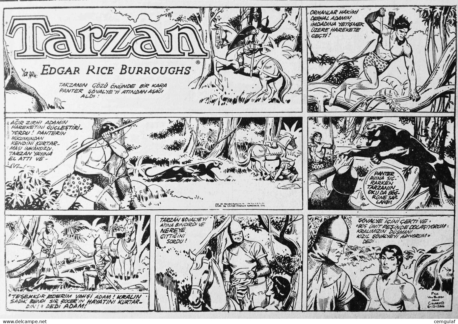TARZAN-LI'L ABNER-The Katzenjammer Kids Turkish Edition- VATAN NEWSPAPER SUNDAY ADDITION JANUARY 1956 - Collectors