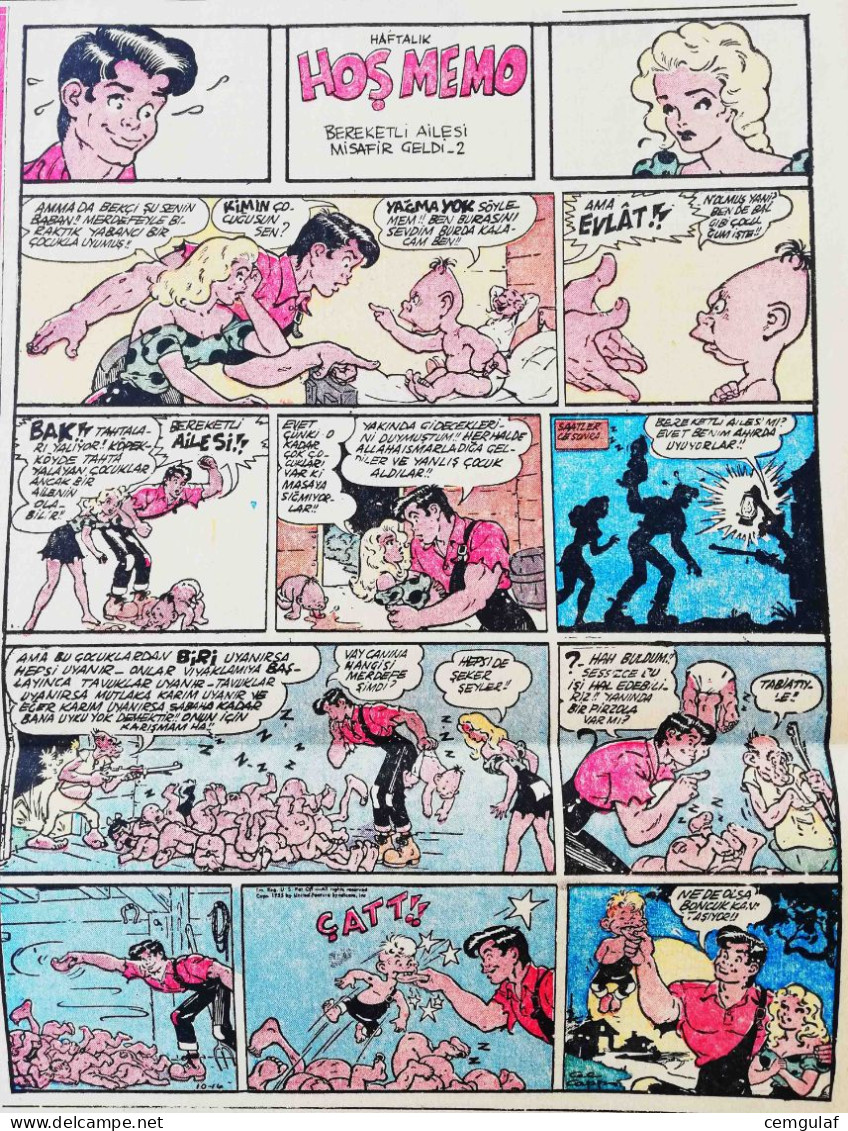 TARZAN-LI'L ABNER-The Katzenjammer Kids Turkish Edition- VATAN NEWSPAPER SUNDAY ADDITION JANUARY 1956 - Trödler & Sammler