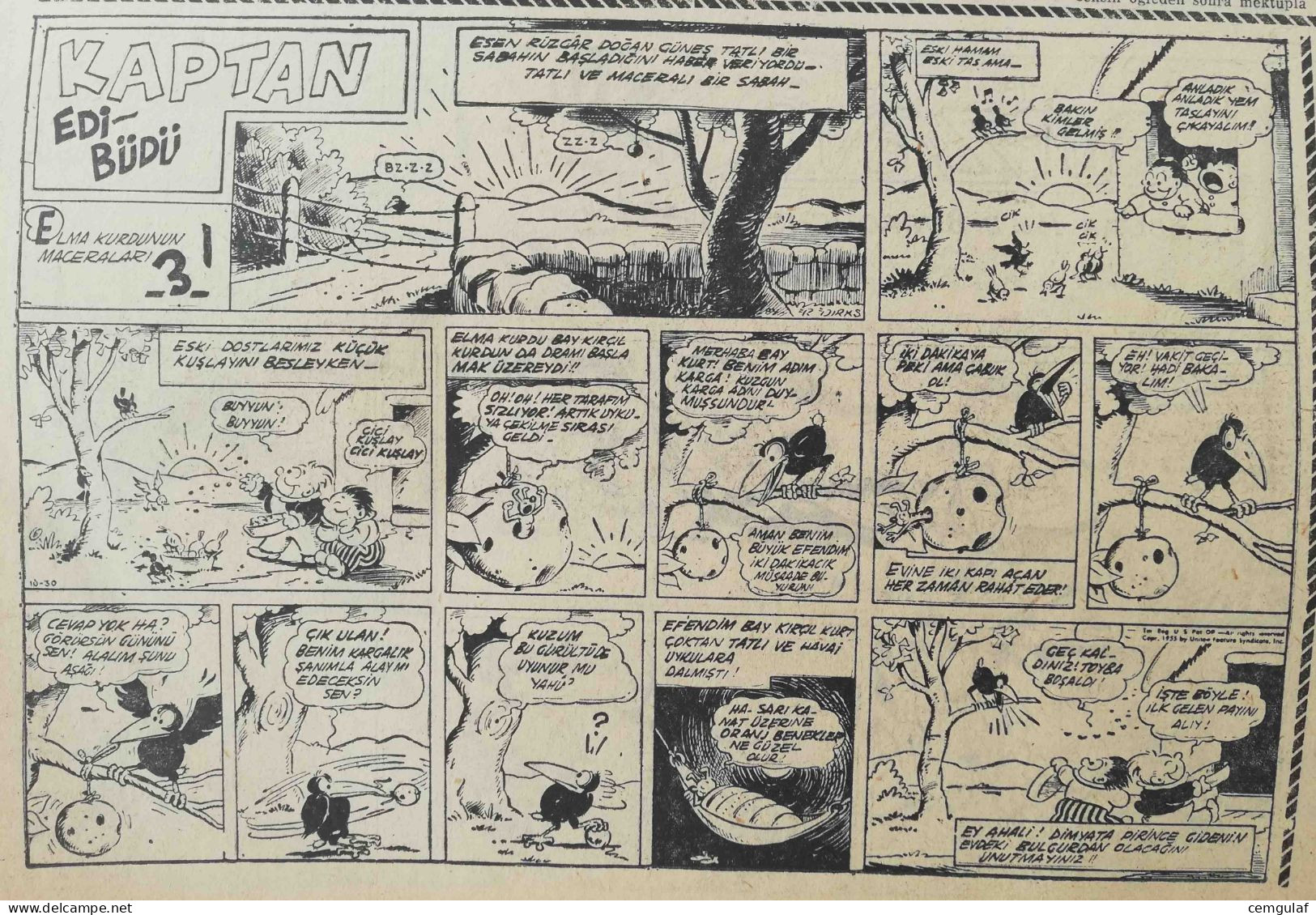 TARZAN-LI'L ABNER-The Katzenjammer Kids Turkish Edition- VATAN NEWSPAPER SUNDAY ADDITION JANUARY 1956 - Collectors