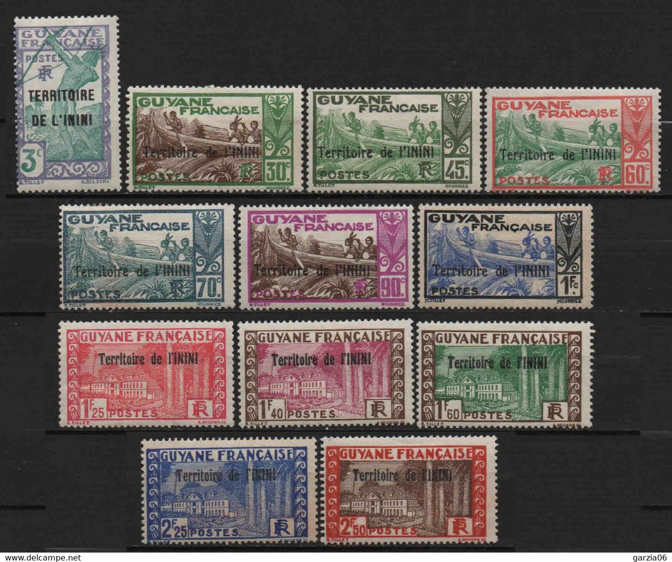 Inini  - 1939  -  Tb De Guyane Surch   - N° 36 à 47 - Neuf * - MLH - Unused Stamps