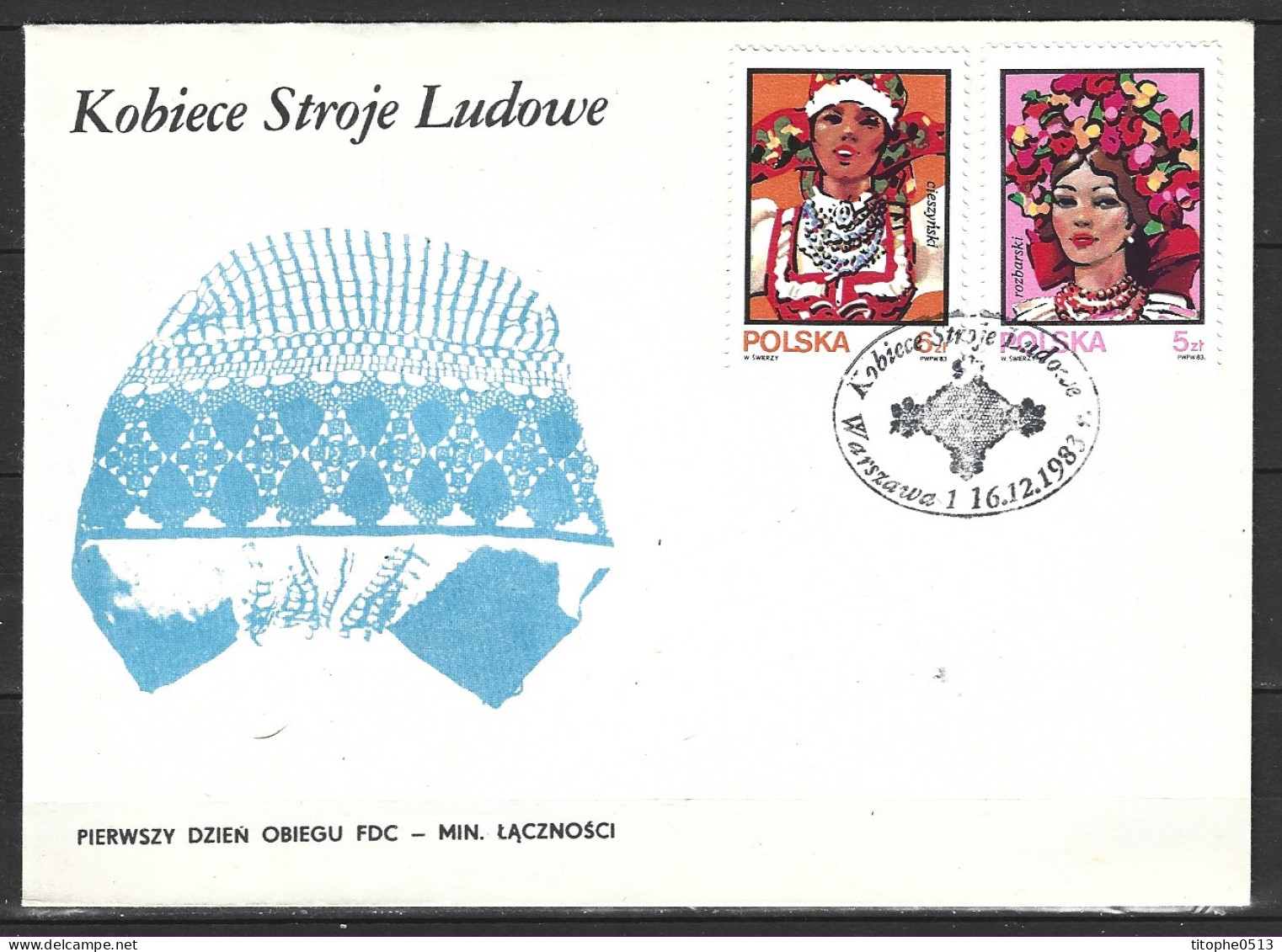 POLOGNE. Timbres De 1983 Sur Enveloppe 1er Jour. Costumes Folkloriques. - Costumes