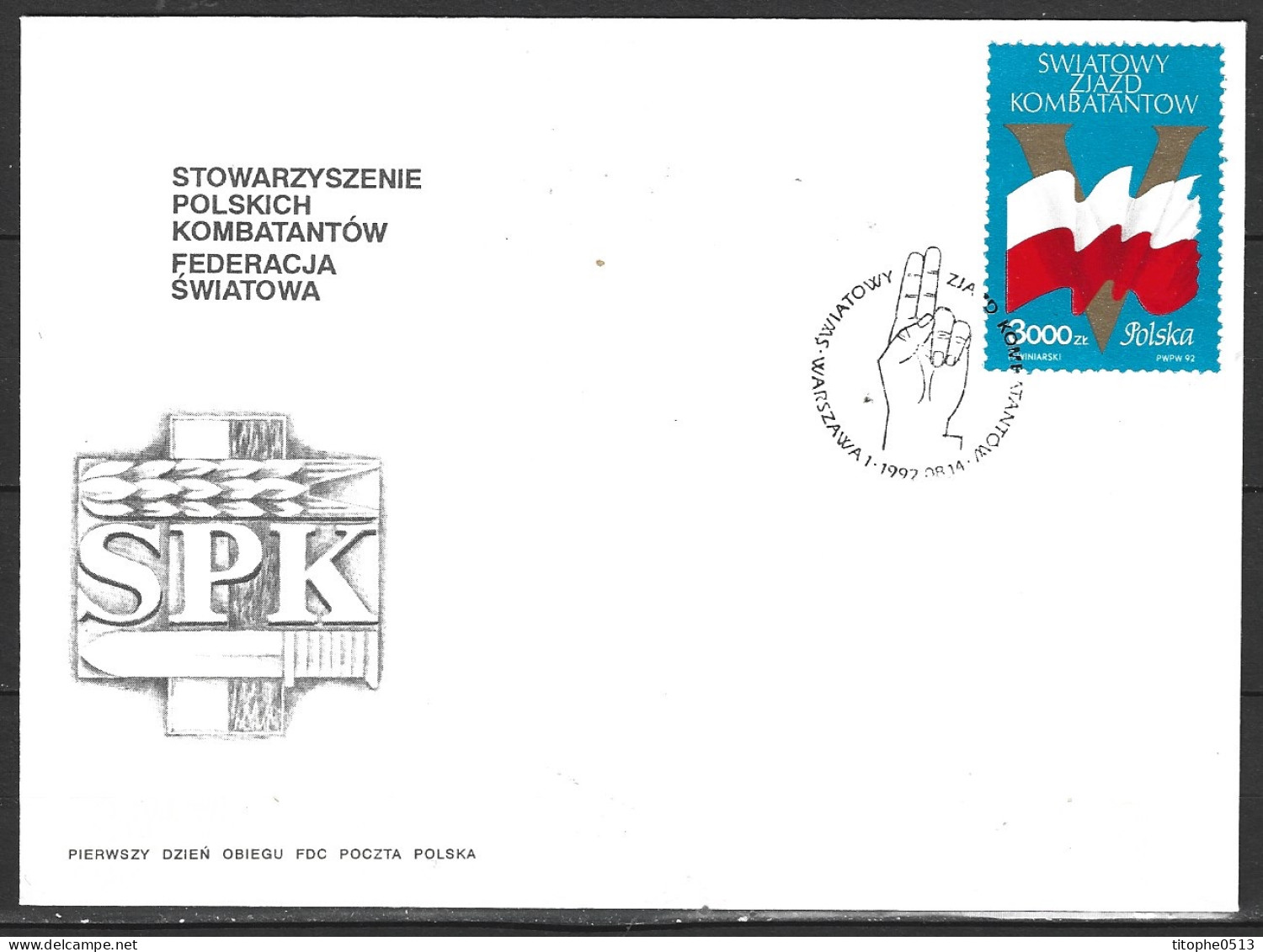 POLOGNE. N°3188 De 1992 Sur Enveloppe 1er Jour. Drapeau Polonais. - Buste