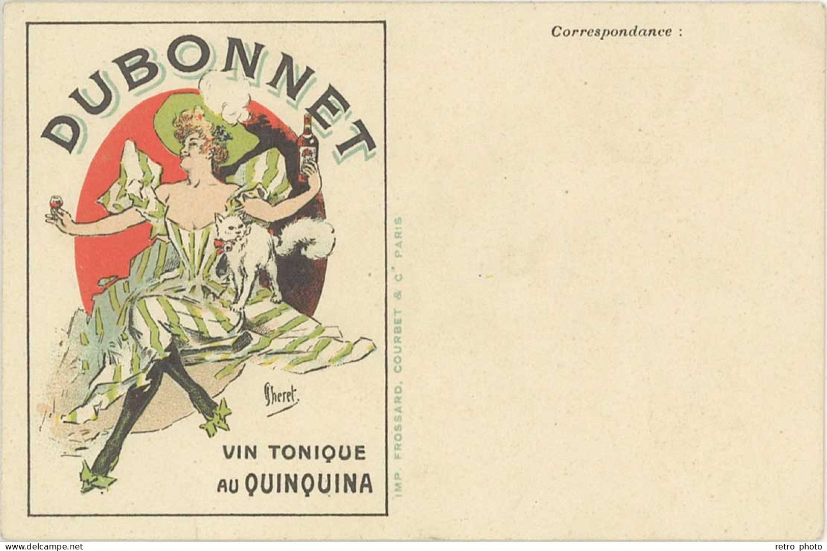 B Dubonnet, Vin Tonique Au Quinquina, Signée Chéret - Pubblicitari