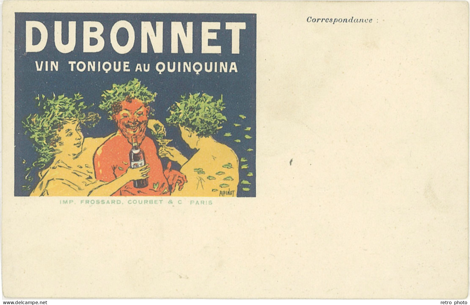 B Dubonnet, Vin Tonique Au Quinquina, Signée Albinet - Publicité